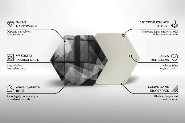 Steklena podloga za rezanje Geometrijska abstrakcija