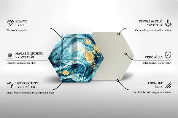 Steklena podloga za rezanje Abstrakcija modrega zlata