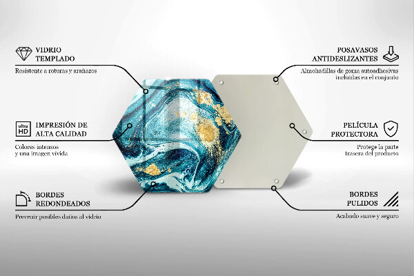 Steklena podloga za rezanje Abstrakcija modrega zlata