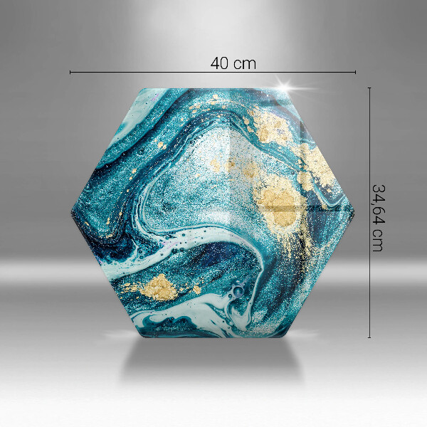 Steklena podloga za rezanje Abstrakcija modrega zlata