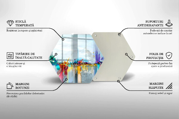 Steklena podloga za rezanje Naslikana abstrakcija