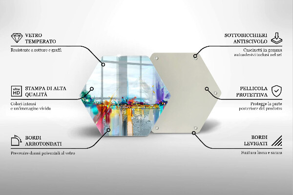 Steklena podloga za rezanje Naslikana abstrakcija