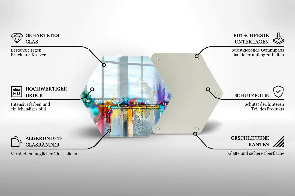Steklena podloga za rezanje Naslikana abstrakcija