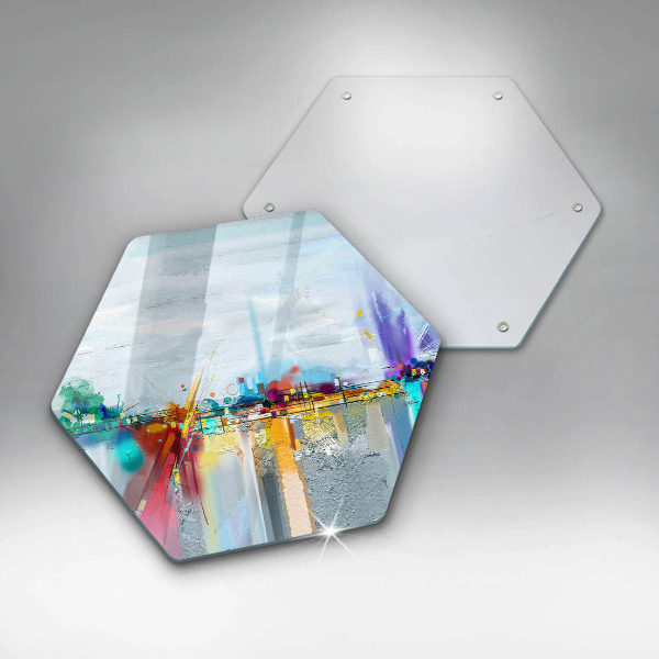 Steklena podloga za rezanje Naslikana abstrakcija