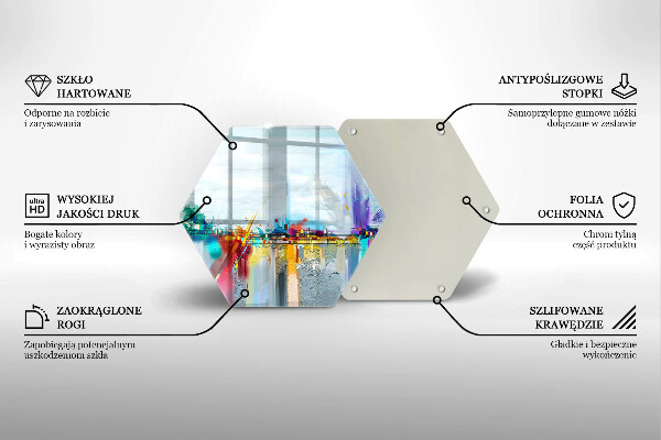 Steklena podloga za rezanje Naslikana abstrakcija