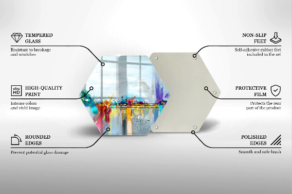 Steklena podloga za rezanje Naslikana abstrakcija