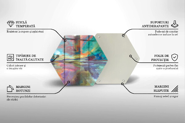 Steklena podloga za rezanje Pisano nebo