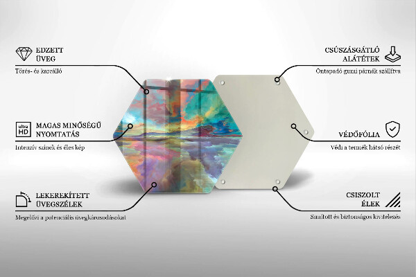 Steklena podloga za rezanje Pisano nebo