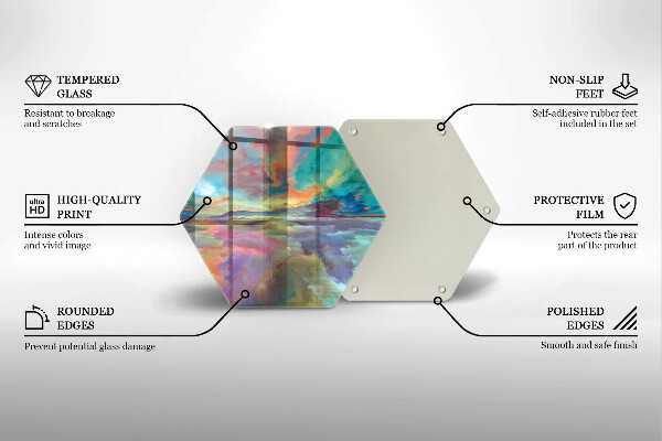 Steklena podloga za rezanje Pisano nebo