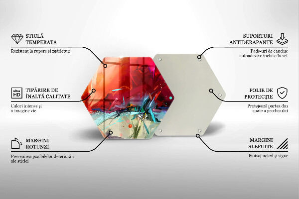 Steklena podloga za rezanje Naslikana abstrakcija