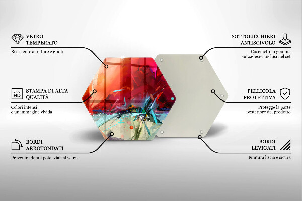 Steklena podloga za rezanje Naslikana abstrakcija