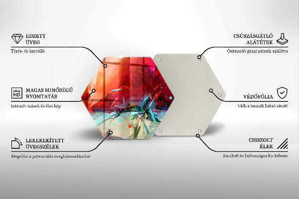 Steklena podloga za rezanje Naslikana abstrakcija