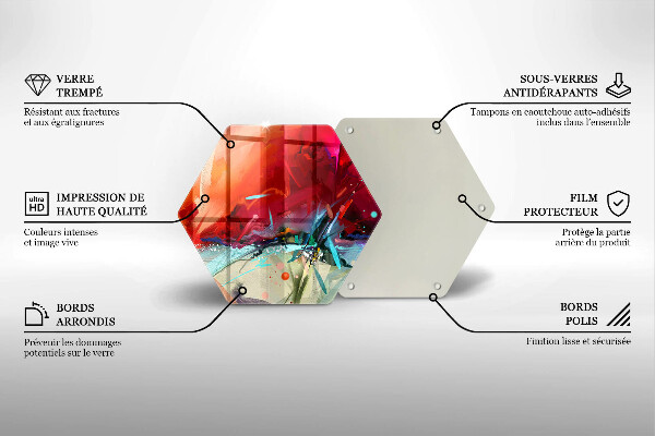 Steklena podloga za rezanje Naslikana abstrakcija