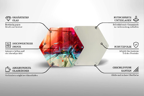 Steklena podloga za rezanje Naslikana abstrakcija