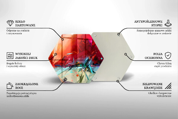 Steklena podloga za rezanje Naslikana abstrakcija