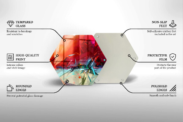 Steklena podloga za rezanje Naslikana abstrakcija