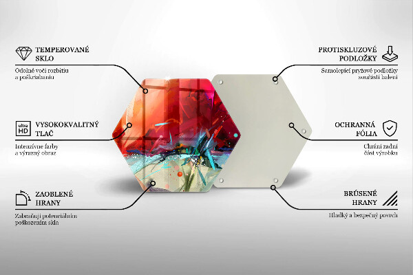 Steklena podloga za rezanje Naslikana abstrakcija