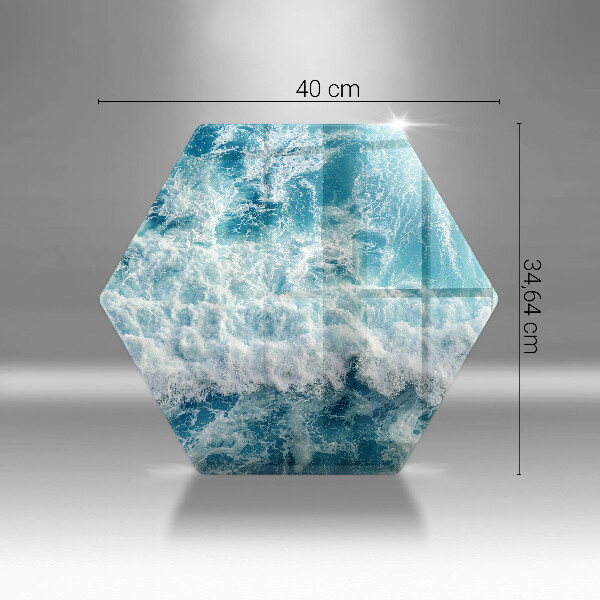 Steklena podloga za rezanje Valovi morske vode