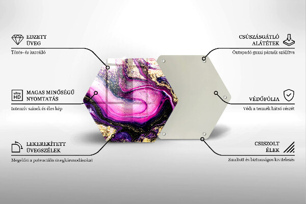 Steklena podloga za rezanje Zlata abstraktna oblika
