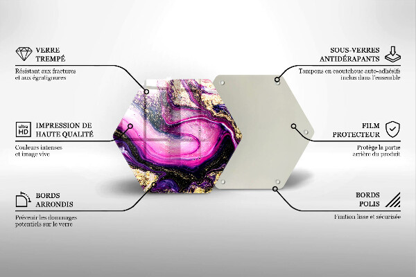 Steklena podloga za rezanje Zlata abstraktna oblika