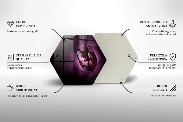 Steklena podloga za rezanje Kozarec vina