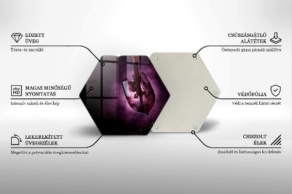 Steklena podloga za rezanje Kozarec vina