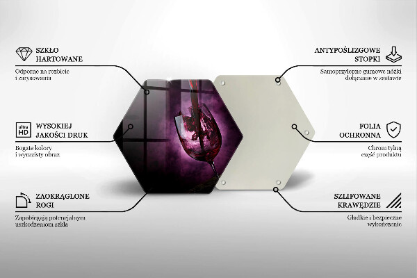 Steklena podloga za rezanje Kozarec vina