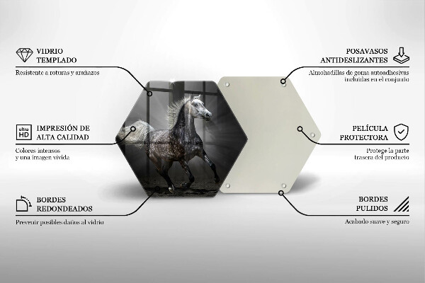 Steklena podloga za rezanje Konjski galop