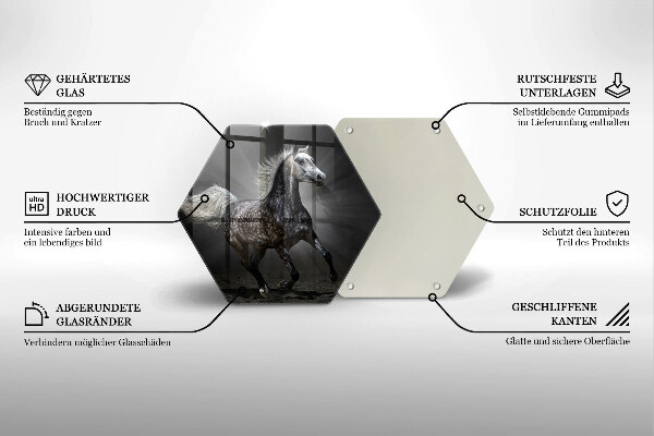 Steklena podloga za rezanje Konjski galop