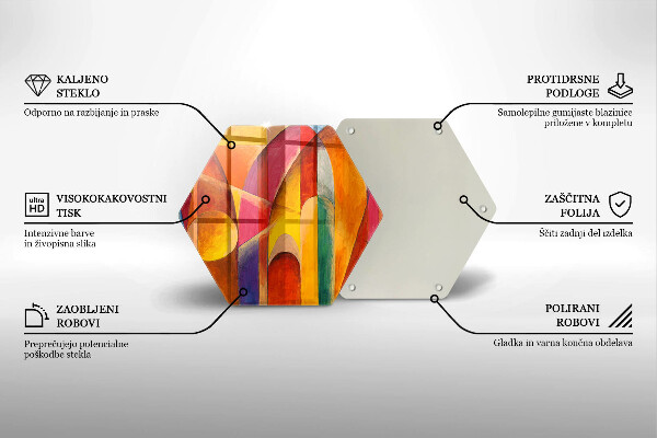 Steklena podloga za rezanje Barvita abstrakcija