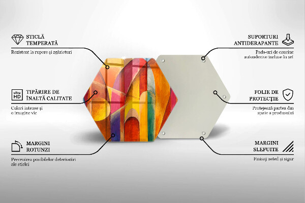 Steklena podloga za rezanje Barvita abstrakcija
