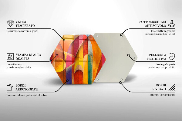 Steklena podloga za rezanje Barvita abstrakcija