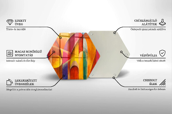 Steklena podloga za rezanje Barvita abstrakcija