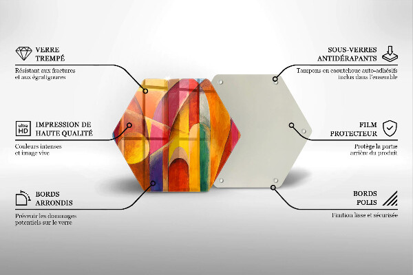 Steklena podloga za rezanje Barvita abstrakcija