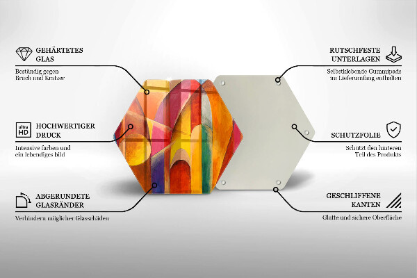 Steklena podloga za rezanje Barvita abstrakcija