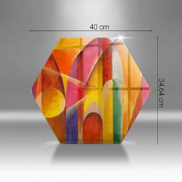 Steklena podloga za rezanje Barvita abstrakcija