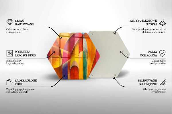 Steklena podloga za rezanje Barvita abstrakcija