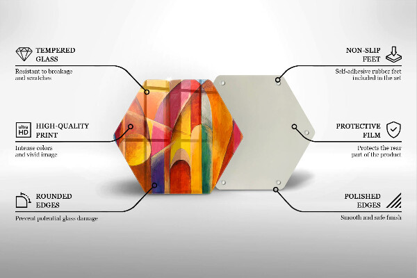 Steklena podloga za rezanje Barvita abstrakcija