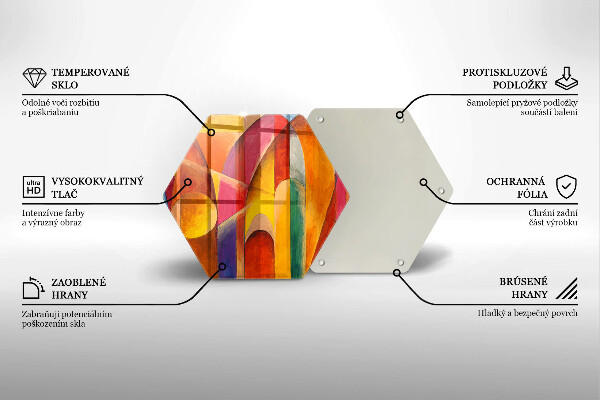 Steklena podloga za rezanje Barvita abstrakcija