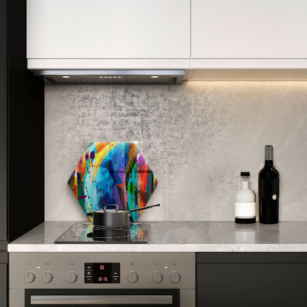 Steklena podloga za rezanje Pisani barvni madeži