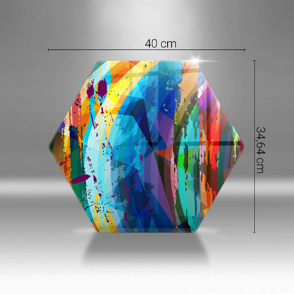 Steklena podloga za rezanje Pisani barvni madeži