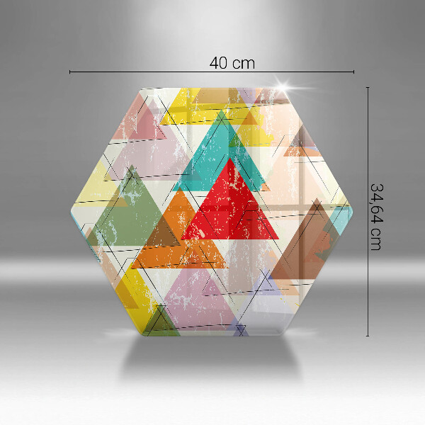 Steklena podloga za rezanje Pobarvani trikotniki