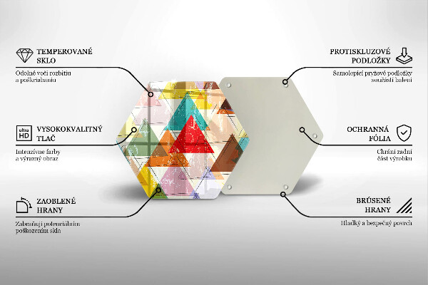 Steklena podloga za rezanje Pobarvani trikotniki
