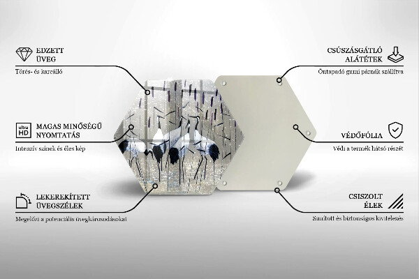Steklena podloga za rezanje Japonski žerjavi
