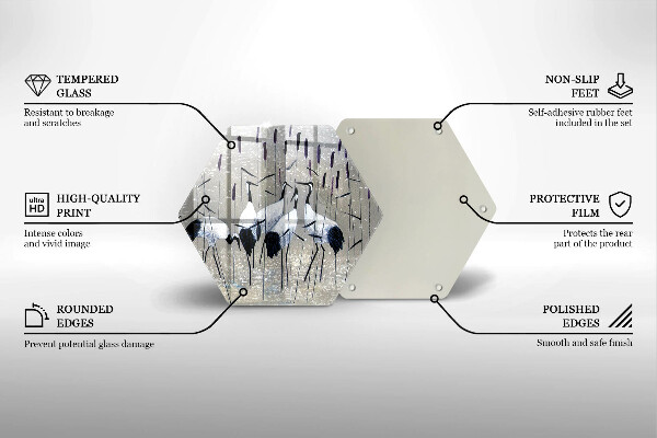 Steklena podloga za rezanje Japonski žerjavi