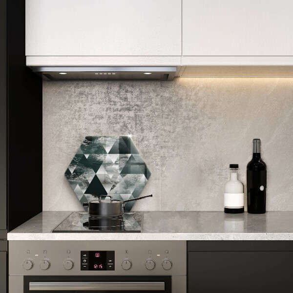 Steklena podloga za rezanje Trikotniki in voda