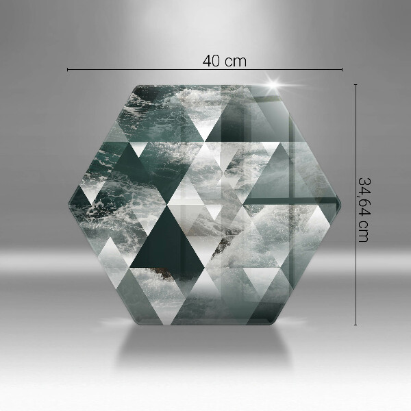 Steklena podloga za rezanje Trikotniki in voda