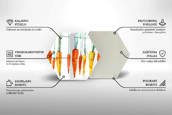 Steklena podloga za rezanje Ilustracija korenčka