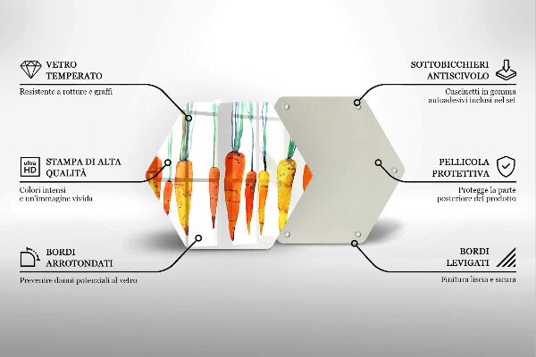 Steklena podloga za rezanje Ilustracija korenčka