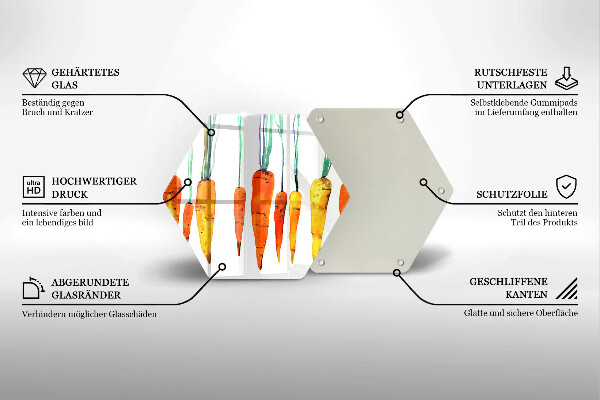 Steklena podloga za rezanje Ilustracija korenčka
